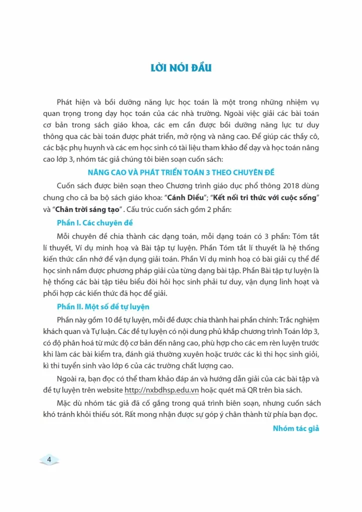 NÂNG CAO VÀ PHÁT TRIỂN TOÁN LỚP 3 THEO CHUYÊN ĐỀ (Bồi dưỡng học sinh giỏi - Chuyên đề toán nâng cao theo chương trình GDPT 2018)